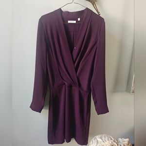 Babaton Deep Purple Long Sleeve Dress